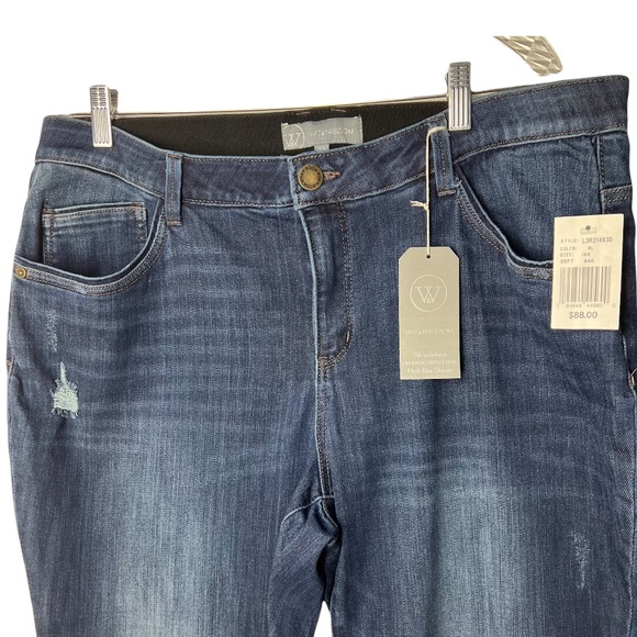 Wit & Wisdom High Rise Skinny Distressed Raw Hem Denim Jean - Picture 3 of 15